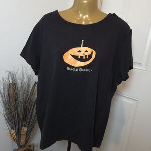 Women's Halloween Jack-O-Lantern How's It Glowing T-Shirt Xl (16/18) Tee